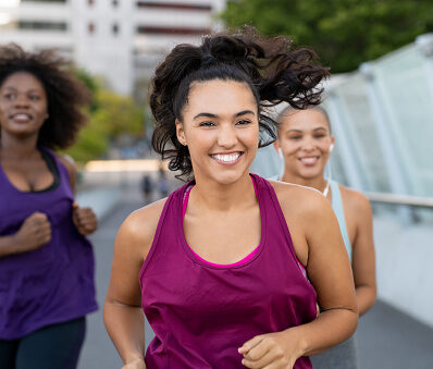 Women exercising as part of a healthy weight-management plan