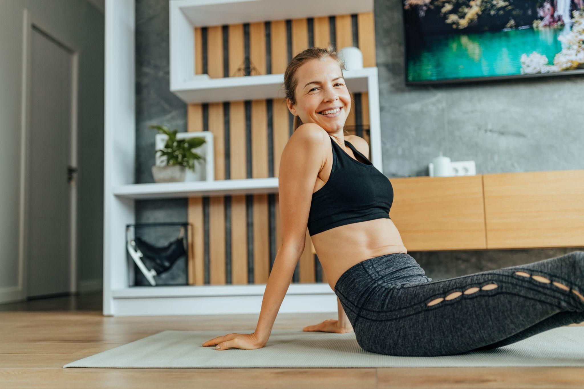 Healthy active woman participating in a wellness exercise program