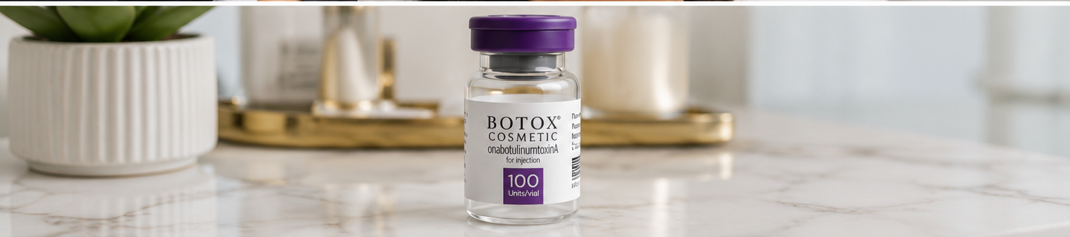 Botox vial and treatment supplies